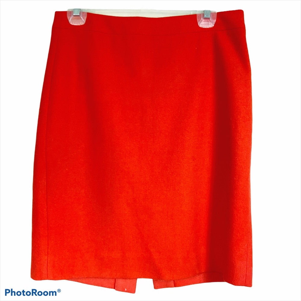 J. Crew orange pencil skirt wool blend